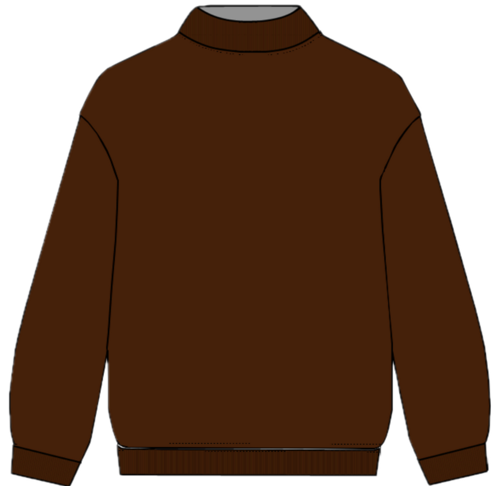 classic mockneck flat lay -chocolate