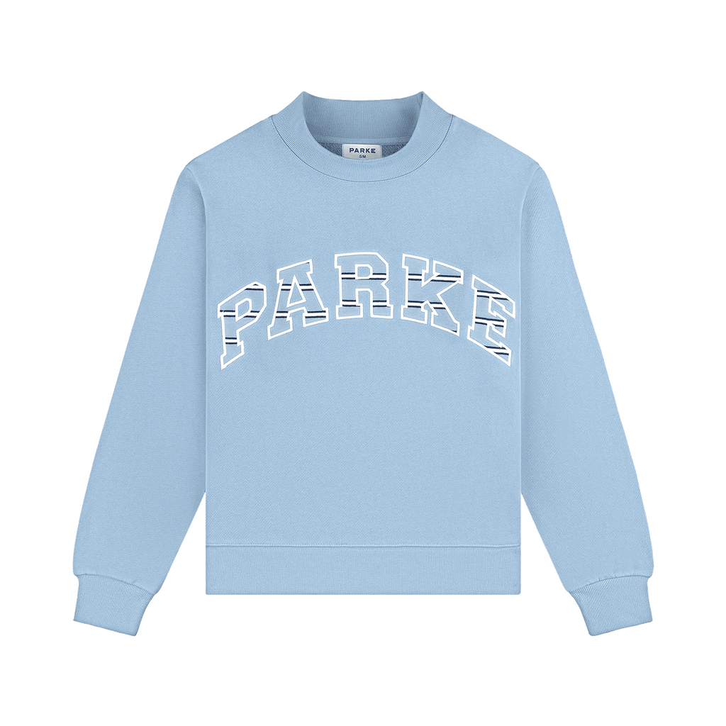 Maggie & Emma Heritage Varsity Mockneck -sky