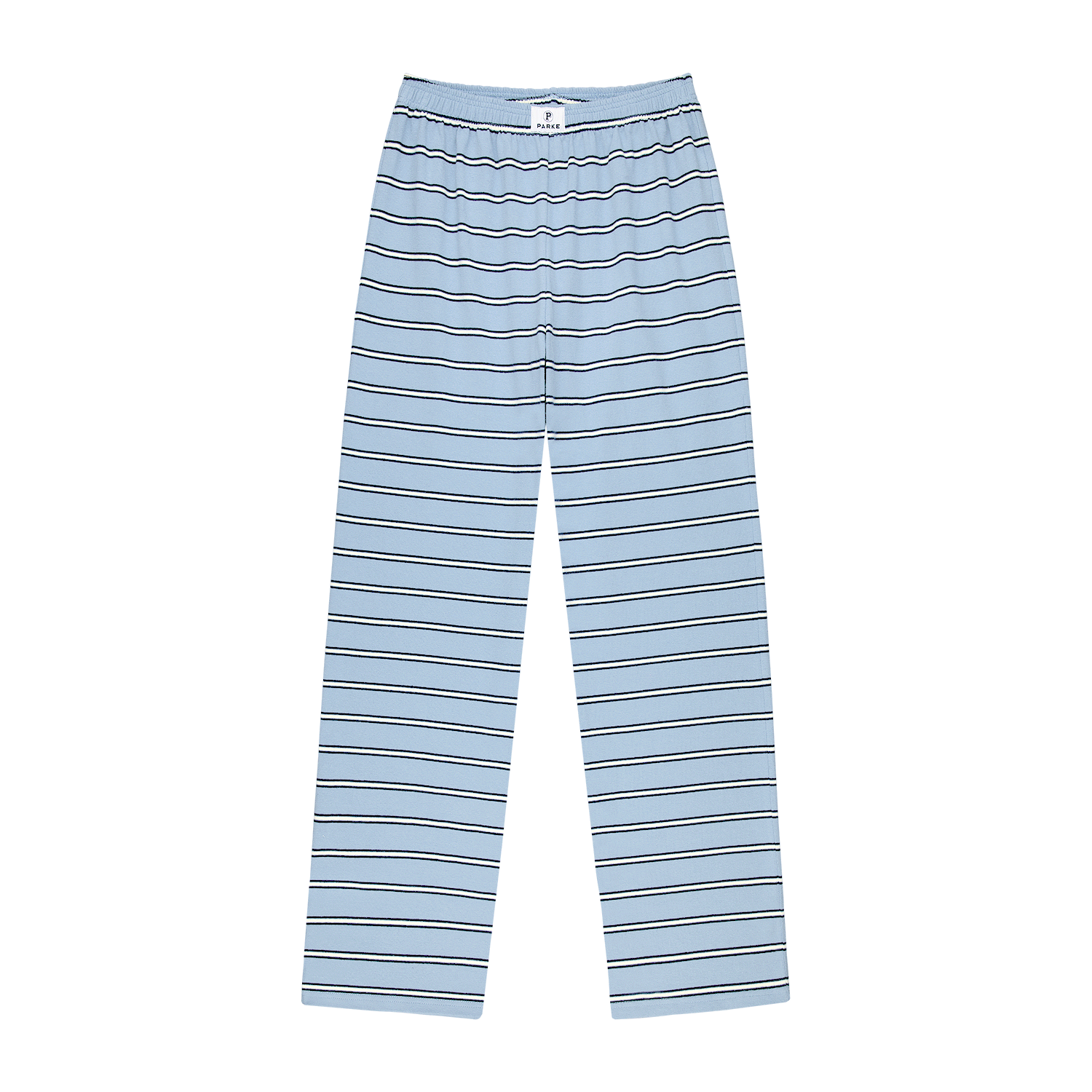 Maggie & Emma Striped Cotton Boxer Pants -sky stripe